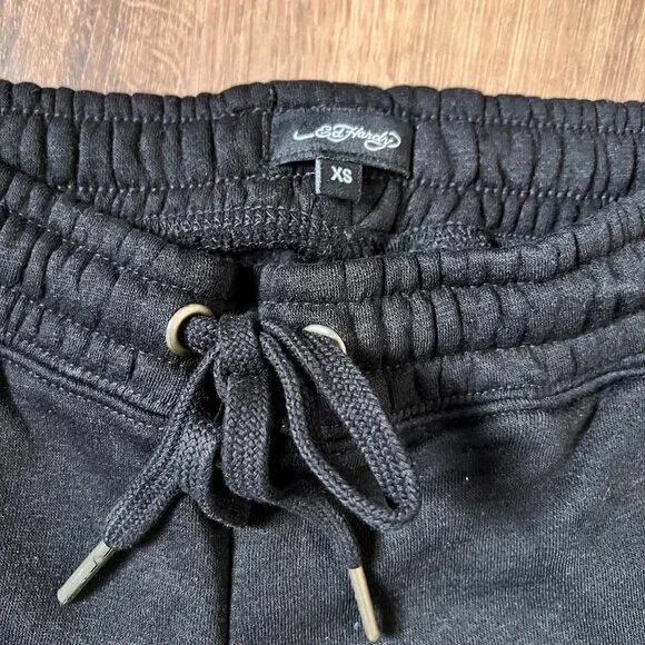 NEW Ed Hardy Tiger Tattoo Wide Leg Black Jogger Sweatpants Y2K - Picture 11 of 12